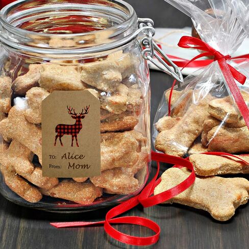 400 Pieces Christmas Holiday Present Tag Labels Christmas Kraft Paper Stickers with Red and Black Plaid Elk Snowflake Christmas Tree for Christmas School Home Office Present Tags Cups Bottles in Saudi Arabia