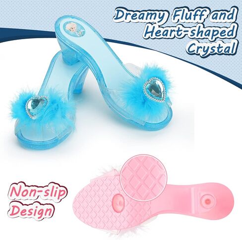 مجموعة ملابس الأميرة الأميرة مع أحذية أنيقة ورداء، إكسسوارات الأميرة من التيجان أقراط قلادات أساور وحلقات عصا حقيبة اليد، هدية للفتيات الصغار في سن 3-6 سنوات in Kuwait