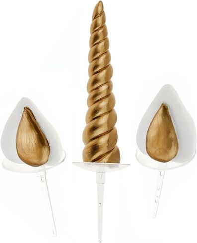 GmakCeder Unicorn Cake Top، قرن وحيد القرن قابل لإعادة الاستخدام، مجموعة قيمة لتزيين الكيك والأذنين والرموش لحفلات استقبال المولود الجديد، وحفلات أعياد الميلاد (6 بوصات/رموش جديدة) in Kuwait