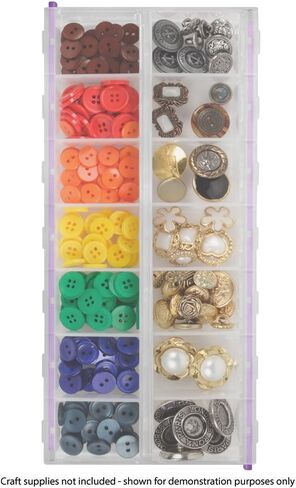 CRAFT MATES Items تخزين لوازم الحرف اليدوية والخياطة، 7 حجرات للقفل (2XL)، أغطية شفافة in Kuwait