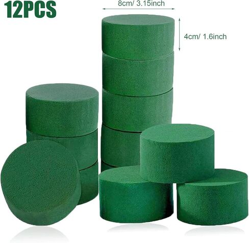 Woohome 15 PCS Floral Foam DIY Flower Arrangement Kit, Green Foam for Artificial Flowers, Foam Floral Handle Bouquet Holders, Floral Tapes Party Decoration, Wedding Aisle Flowers in Saudi Arabia