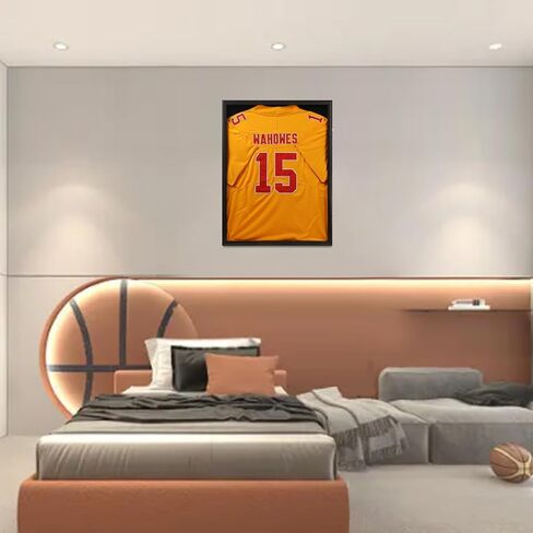 Jersey Frame Display Case 2 Pack -Jersey Display Shadow Box- Lockable Jersey Frame with Hangers and 98% UV Resistant Acrylic-Display Case for Football Baseball Basketball Jersey-Black, Wood in Saudi Arabia