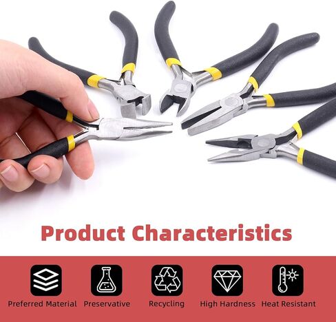 مجموعة كماشة مجوهرات هيليتشي 9 قطع مع حقيبة، بما في ذلك كماشة الأنف بالإبرة، كماشة الأنف المنحنية، كماشة الأنف المستديرة، كماشة العقص، كماشة القطع النهائية، قاطع الأسلاك، كماشة صنع الكفالة، كماشة حلقية مقسمة in Kuwait