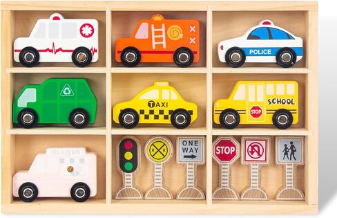 مجموعات سيارات القطار الخشبية من WoodenEdu للأطفال الصغار، مجموعات مغناطيسية للعبة القطار تناسب بريو وتوماس وميليسا ودوغ، للأطفال للأولاد والبنات من عمر 3 4 5 سنوات in Kuwait