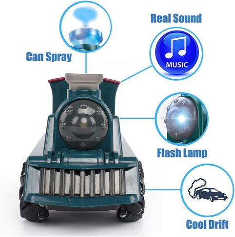 Train Toys for 3 Year olds YF-TOW Toy Train Electric Train with Smoke, Lights & Sounds,Rechargeable Battery，Birthday Gifts for 3 4 5 Year Old Boys (Red) in Kuwait