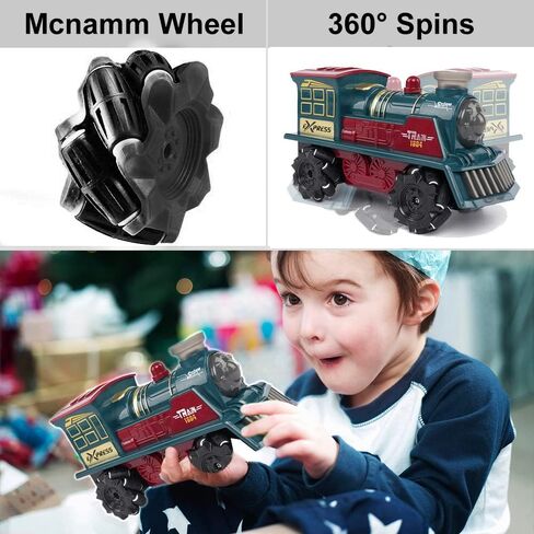 Train Toys for 3 Year olds YF-TOW Toy Train Electric Train with Smoke, Lights & Sounds,Rechargeable Battery，Birthday Gifts for 3 4 5 Year Old Boys (Red) in Kuwait