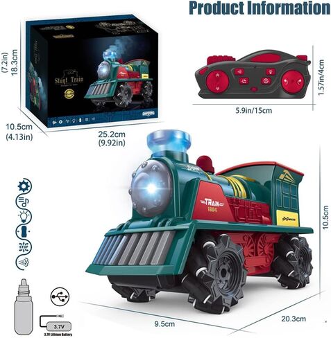 Train Toys for 3 Year olds YF-TOW Toy Train Electric Train with Smoke, Lights & Sounds,Rechargeable Battery，Birthday Gifts for 3 4 5 Year Old Boys (Red) in Kuwait