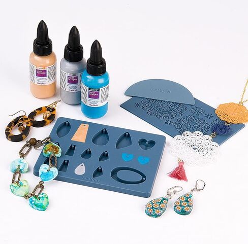 Polyform Liquid Sculpey Liquid Polymer Oven-Bake Clay, Metallic Sampler Pack, Three 1  oz. bottles included, Gold, Pearl and Silver, Great for jewelry, holiday, DIY in Saudi Arabia