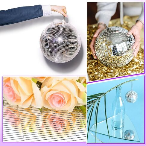 Rcybeo 4500Pcs Mirror Tiles Disco Tiles Self-Adhesive Mosaic Tiles 10x10mm, Disco Ball Stickers for Craft, nterior Decoration Square Glass Tiles Self Adhesive DIY Card Making in Kuwait