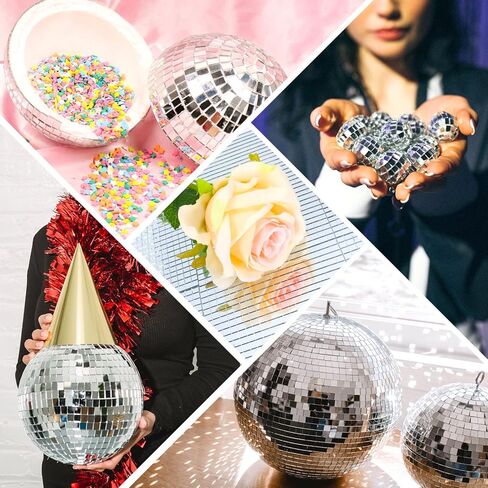 Rcybeo 4500Pcs Mirror Tiles Disco Tiles Self-Adhesive Mosaic Tiles 10x10mm, Disco Ball Stickers for Craft, nterior Decoration Square Glass Tiles Self Adhesive DIY Card Making in Kuwait