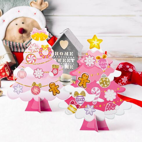 WATINC 30Pcs Blue Christmas Tree Craft Kit for Kids, Make Your Own Christmas Tree Craft Art for Party Favors Decoration, DIY Xmas Supplies Home School Classroom Fun Activity Art Project in Kuwait