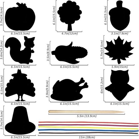 Aviski 80PCS Thanksgiving Rainbow Scratch Art, Fall Paper Crafts for Kids, Thanksgiving Day Pumpkin Maple Turkey Hanging Ornament Decorations, Art Craft Supplies for Home Tree Classroom Decor in Kuwait