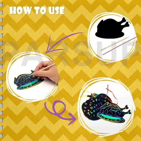 Aviski 80PCS Thanksgiving Rainbow Scratch Art, Fall Paper Crafts for Kids, Thanksgiving Day Pumpkin Maple Turkey Hanging Ornament Decorations, Art Craft Supplies for Home Tree Classroom Decor in Kuwait