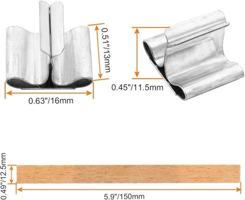 50 قطعة من الفتائل الخشبية لصنع الشموع من Litoexpe، فتائل شموع خشبية متشققة بدون دخان مقاس 5.9 × 0.5 بوصة مع 50 قطعة من نوى الشموع، فتائل خشبية لصنع شموع الصويا بنفسك (50 مجموعة) in Kuwait