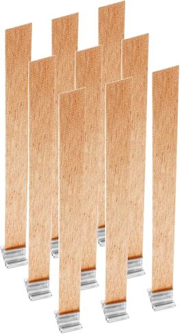 50 قطعة من الفتائل الخشبية لصنع الشموع من Litoexpe، فتائل شموع خشبية متشققة بدون دخان مقاس 5.9 × 0.5 بوصة مع 50 قطعة من نوى الشموع، فتائل خشبية لصنع شموع الصويا بنفسك (50 مجموعة) in Kuwait