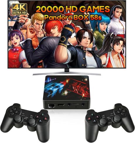 Akaxi Arcade Game Box, Plug and Play Retro Game Console, Pre-Installed with Over 20,000 Classic Games, 4K HD Output，TV PC Projector, Supports Up to 4 Players, Search, Save, Hide, Favorites List in Kuwait