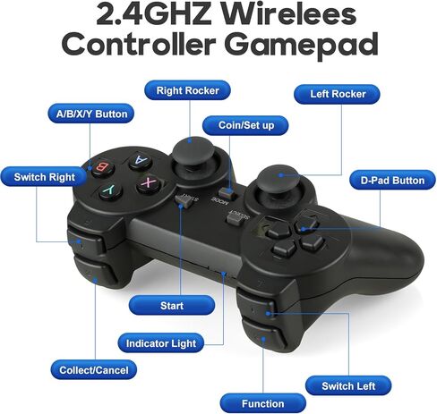 Akaxi Arcade Game Box, Plug and Play Retro Game Console, Pre-Installed with Over 20,000 Classic Games, 4K HD Output，TV PC Projector, Supports Up to 4 Players, Search, Save, Hide, Favorites List in Kuwait