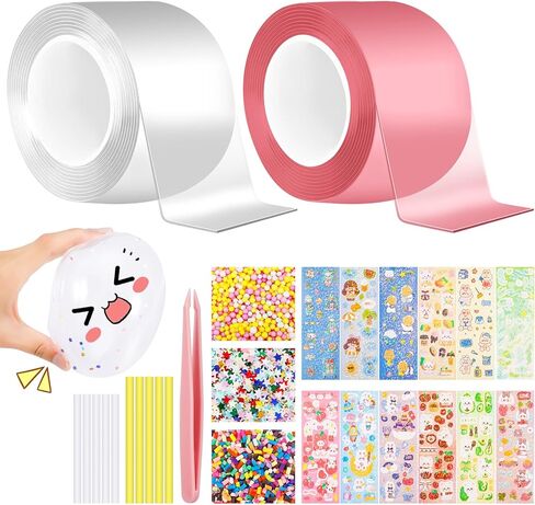 دراجون فلاي دريمز مجموعة فقاعات شريط نانو، عبوة من 2 بالون فقاعات بلاستيكي سحري بشريط نانو، مجموعة الحرف اليدوية ذاتية الصنع، هدايا الحفلات ولعبة فيدجيت للاطفال والبنات والاولاد والبالغين in Kuwait