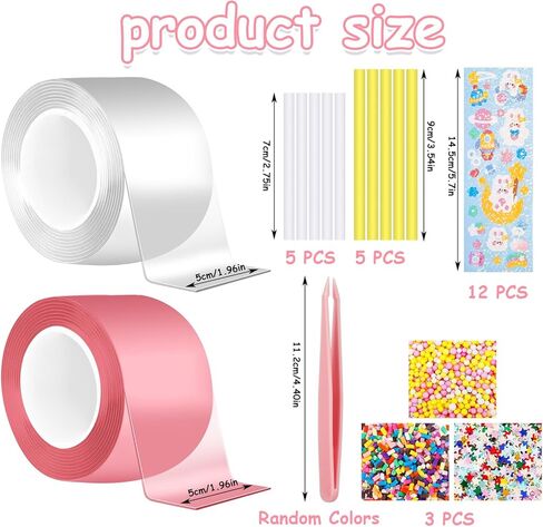 دراجون فلاي دريمز مجموعة فقاعات شريط نانو، عبوة من 2 بالون فقاعات بلاستيكي سحري بشريط نانو، مجموعة الحرف اليدوية ذاتية الصنع، هدايا الحفلات ولعبة فيدجيت للاطفال والبنات والاولاد والبالغين in Kuwait