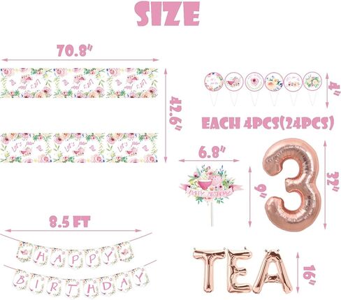 الشاي لثلاثة بالونات، لافتة للإعلان عن حفلات الزفاف، حفلات ما قبل الزواج ودور الشاي الشاي الشاي شاي عالي الشاي ليتس بارتي موضوع عيد الميلاد الثالث دش الطفل لوازم الديكور in Kuwait