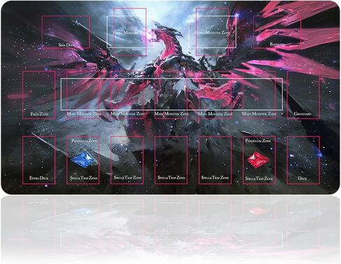 Card Rubber Play Mat Duel Mat Gaming Competition Pad Mat Card Binder Deck 23.5x13.7in (Red Rose Dragon 2) in Saudi Arabia