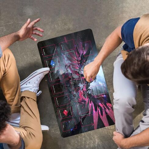 Card Rubber Play Mat Duel Mat Gaming Competition Pad Mat Card Binder Deck 23.5x13.7in (Red Rose Dragon 2) in Saudi Arabia