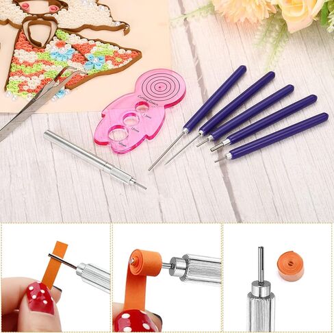 PATIKIL Paper Quilling Tool, Metal Slotted Needle Pen Curling Rolling for Strips DIY Art Crafts, Silver in Saudi Arabia