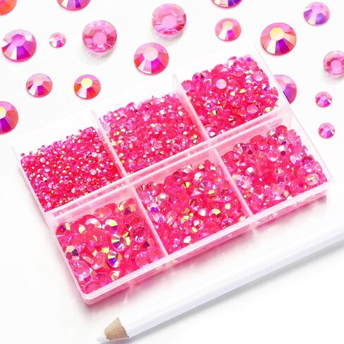 Briskbloom 3000 قطعة من أحجار الراين المسطحة، 2 مم 3 مم 4 مم 5 مم 6 مم أزرق ملكي AB أحجار الراين المسطحة للحرف اليدوية، البهلوانات، الأكواب، الزجاجات، الأظافر، أحجار الراين الهلامية الفضفاضة in Kuwait