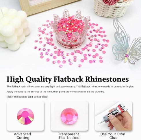 Briskbloom 3000 قطعة من أحجار الراين المسطحة، 2 مم 3 مم 4 مم 5 مم 6 مم أزرق ملكي AB أحجار الراين المسطحة للحرف اليدوية، البهلوانات، الأكواب، الزجاجات، الأظافر، أحجار الراين الهلامية الفضفاضة in Kuwait