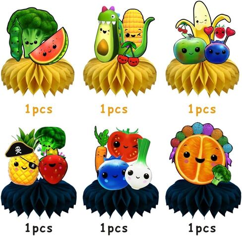 6Pcs Hey Bear Sensory Fruit Table Centerpiece Party Supplies, Birthday Party Desktop for Hey Bear Sensory Fruit 1st Birthday Decorations in Kuwait