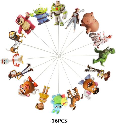 32PCS Toy Inspired Story Party Decorations,Centerpieces Decorations Stick Table Toppers For Birthday Party Baby Shower Party Supplies Decor Table Toppers in Kuwait