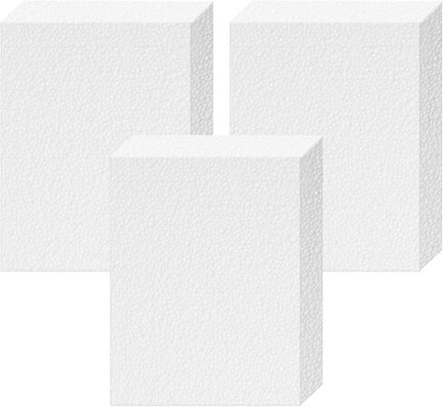 3 عبوات من ألواح البوليسترين EPS مقاس 17 بوصة × 13 بوصة × 2 بوصة من أجل الأعمال اليدوية والنمذجة والمشروعات الفنية وألواح النحت وكتل الرغوة الحرفية ومكعبات الرغوة المستطيلة من الطوب in Kuwait