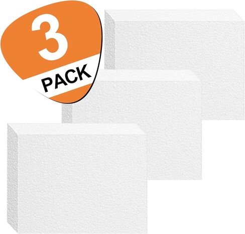 3 عبوات من ألواح البوليسترين EPS مقاس 17 بوصة × 13 بوصة × 2 بوصة من أجل الأعمال اليدوية والنمذجة والمشروعات الفنية وألواح النحت وكتل الرغوة الحرفية ومكعبات الرغوة المستطيلة من الطوب in Kuwait