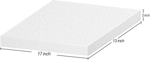3 عبوات من ألواح البوليسترين EPS مقاس 17 بوصة × 13 بوصة × 2 بوصة من أجل الأعمال اليدوية والنمذجة والمشروعات الفنية وألواح النحت وكتل الرغوة الحرفية ومكعبات الرغوة المستطيلة من الطوب in Kuwait
