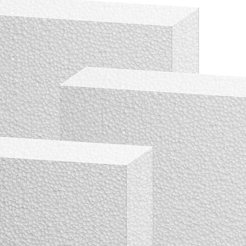 3 عبوات من ألواح البوليسترين EPS مقاس 17 بوصة × 13 بوصة × 2 بوصة من أجل الأعمال اليدوية والنمذجة والمشروعات الفنية وألواح النحت وكتل الرغوة الحرفية ومكعبات الرغوة المستطيلة من الطوب in Kuwait