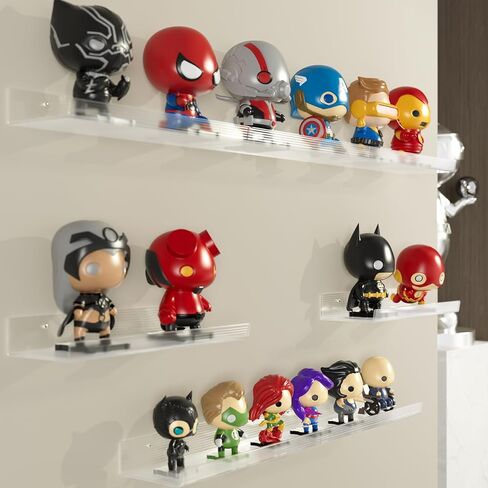 أرفف أكريليك شفافة مقاس 16.5 بوصة من Sooyee، أرفف عائمة لتخزين الحائط، رف عرض الكتب، أرفف حائط لغرفة النوم، الحمام، غرفة المعيشة، المطبخ، مجموعة من 8 قطع in Kuwait