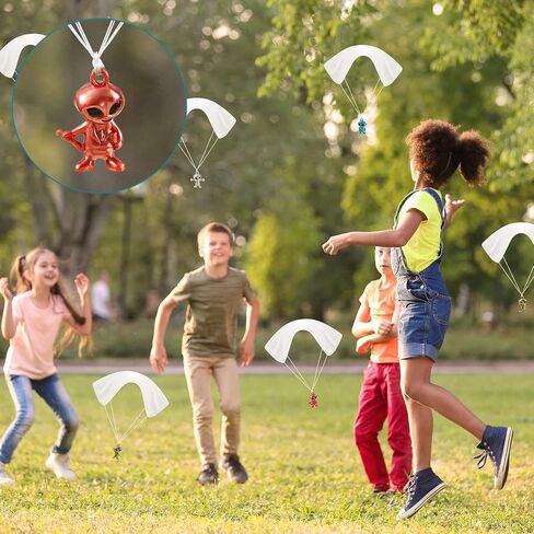 Deekin 36 Pieces Alien Parachute Toy Throwing Toy Parachute Bulk Outdoor Hand Throw Flying Toys for Outside Stocking Stuffers Games Play Gifts, No Battery Nor Assembly Required in Saudi Arabia