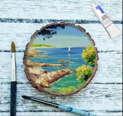 Kids Wooden Painting Kit & Christmas Decorations Crafts Gifts for Boys Girls Ages -Xmas Wood Slice Craft Activities Kits - Creative Art Toys for 5, 6, 7, 8, 9, 10, 11 & 12 Year Old Kids in Kuwait