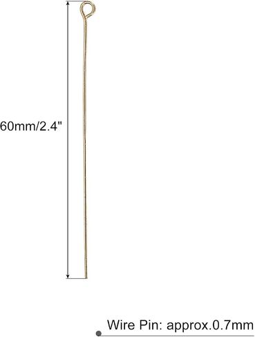 MECCANIXITY 100Pcs Bronze Iron Eye Pins 60mm 21 Gauge/0.7mm Eye Pins for Jewelry Making Findings DIY Craft Necklaces Bracelets Earrings Head Pins in Kuwait
