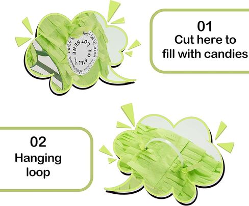 بيناتا الاخضر للهالوين للاطفال والكبار، مقاس 15.75 × 9.06 يتضمن عصا خشبية، مثالية لتزيين الحفلات in Kuwait