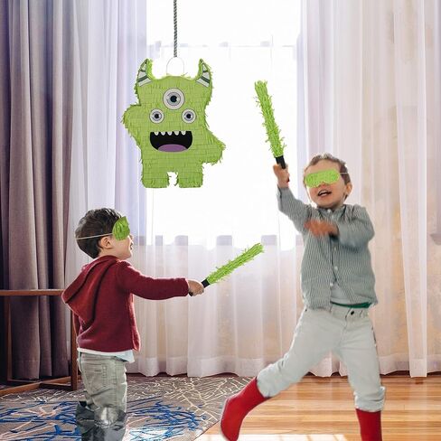 بيناتا الاخضر للهالوين للاطفال والكبار، مقاس 15.75 × 9.06 يتضمن عصا خشبية، مثالية لتزيين الحفلات in Kuwait