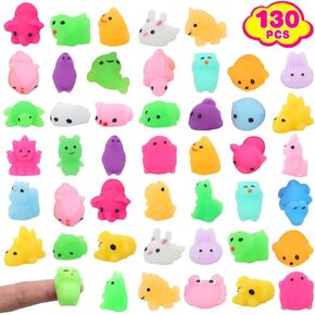 KingYAO 130 حزمة موتشي اسفنجي لعبة، ألعاب سكويشيز صغيرة تململ هدايا الحفلات للأطفال 4-6 6-8 8-12 حقيبة جودي بيناتا حشو جوارب عيد الميلاد حشو بيض عيد الفصح جوائز الفصول الدراسية هدية للفتيات in Kuwait