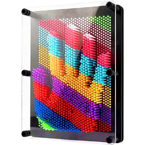 VILLPORT 3D Pin Art Toy، لوحة فنية بلاستيكية ملونة كبيرة الحجم 8 × 6 بوصة، لعبة فنية بإبرة منحوتة كلاسيكية لسطح المكتب للأطفال