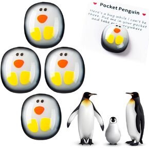 8 Pcs A Little Pocket Penguin Hug, Mini Cute Penguin Pocket Hug Penguin Animal Decoration Stress Relief Toy Special Encourage Birthday Wedding Little Penguin Valentines Party Penguin Gifts Decoration