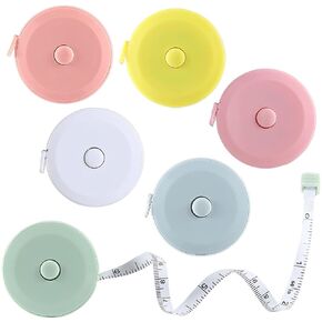 شريط قياس 6 عبوات شريط قياس كبير لقياسات الجسم وفقدان الوزن، قماش خياطة قابل للسحب، شريط قياس ناعم للخصر، شريط قياس الجسم بمقياس مزدوج 150 سم/60 بوصة in Kuwait