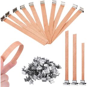 FOXNSK 60 قطعة شموع مع حامل حديدي، 3 شمعات خشبية مختلفة الحجم شموع طبيعية صديقة للبيئة لصناعة الشموع الحرفية in Kuwait