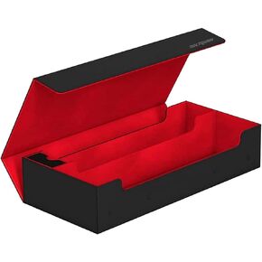 Premium Card Game Deck Storage Box and Playmat Case - Holds 550+ Double Sleeved Cards - YugiOh/MTG Card Holder Storage Case - Game Card Box with Mat Case and Removable Compartment (Black-Blue)