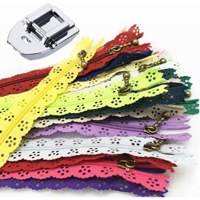 Fbshicung 30Pcs 16Inch Star Shape Nylon Zippers Lace Closed End Zippers and 1Pcs Sewing Machine Zippers Foot for DIY Sewing Craft Dress Bed Bag in Kuwait