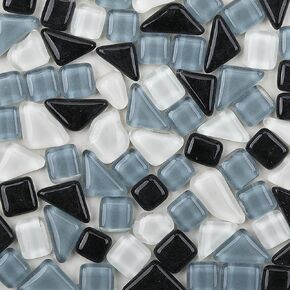 Mosaic Tiles 200 g Pack of Crystal Glass Mosaic Mosaic Tile Supplies for Home Decoration, DIY Crafts, Plates, Picture Frames, Flowerpots –Irregular Tiles (Stranded)