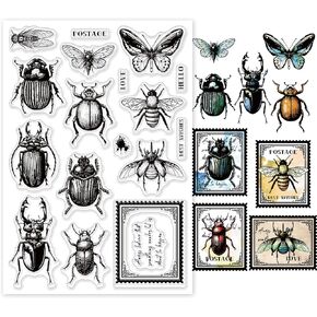 PH PandaHall Car Craft Stamp, Vintage Clear Stamp Word Rubber Stamp Silicone Seal Stamp Decor Paper Stamps for New Year Card Making Photo Album Journal DIY Scrapbooking, 6.2x4.3inch